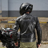 Kožená bunda na motorku 4SR Scrambler Petroleum II – detail