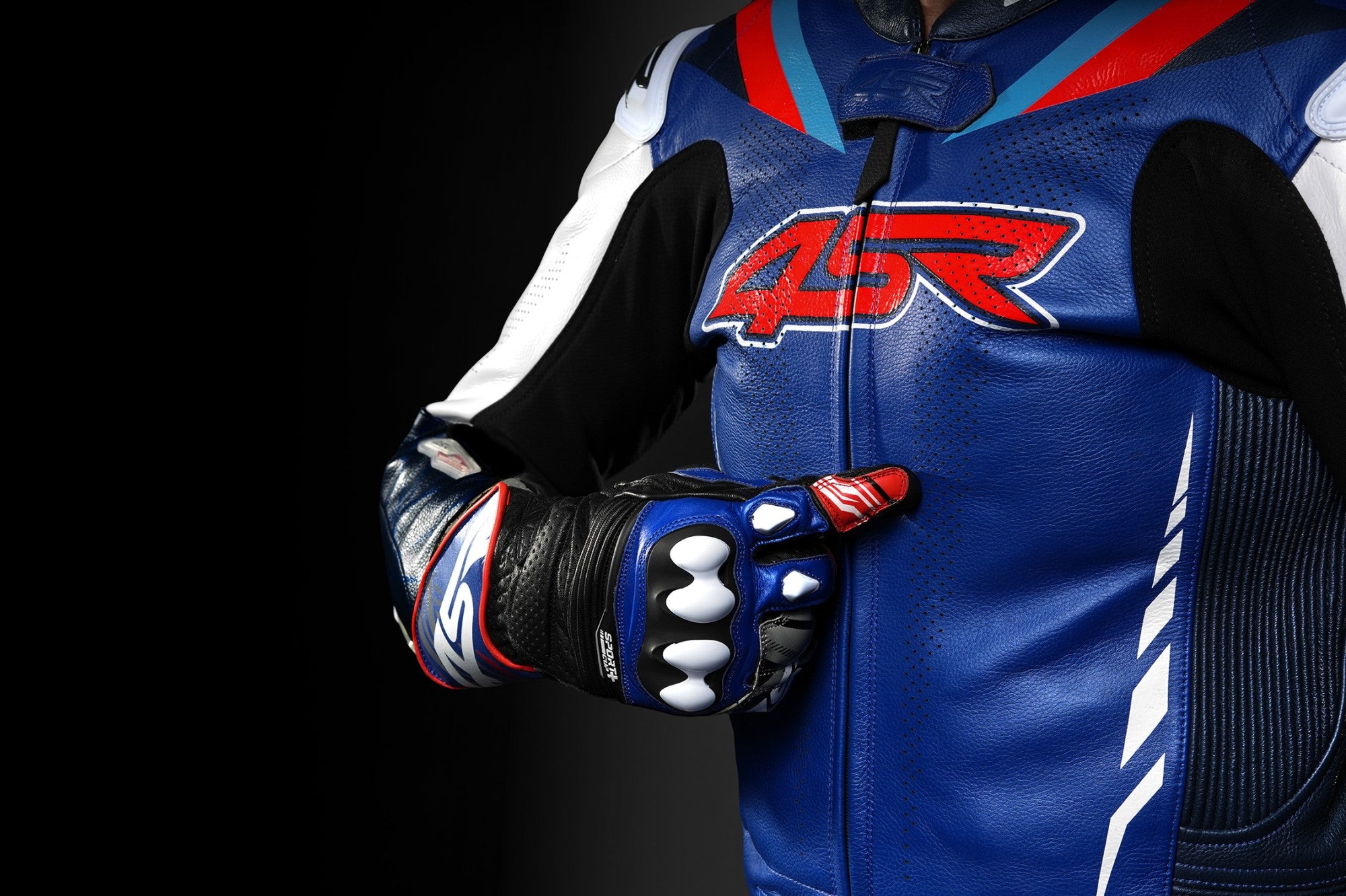 Závodní kombinéza na motorku 4SR RR Blue AR – detail