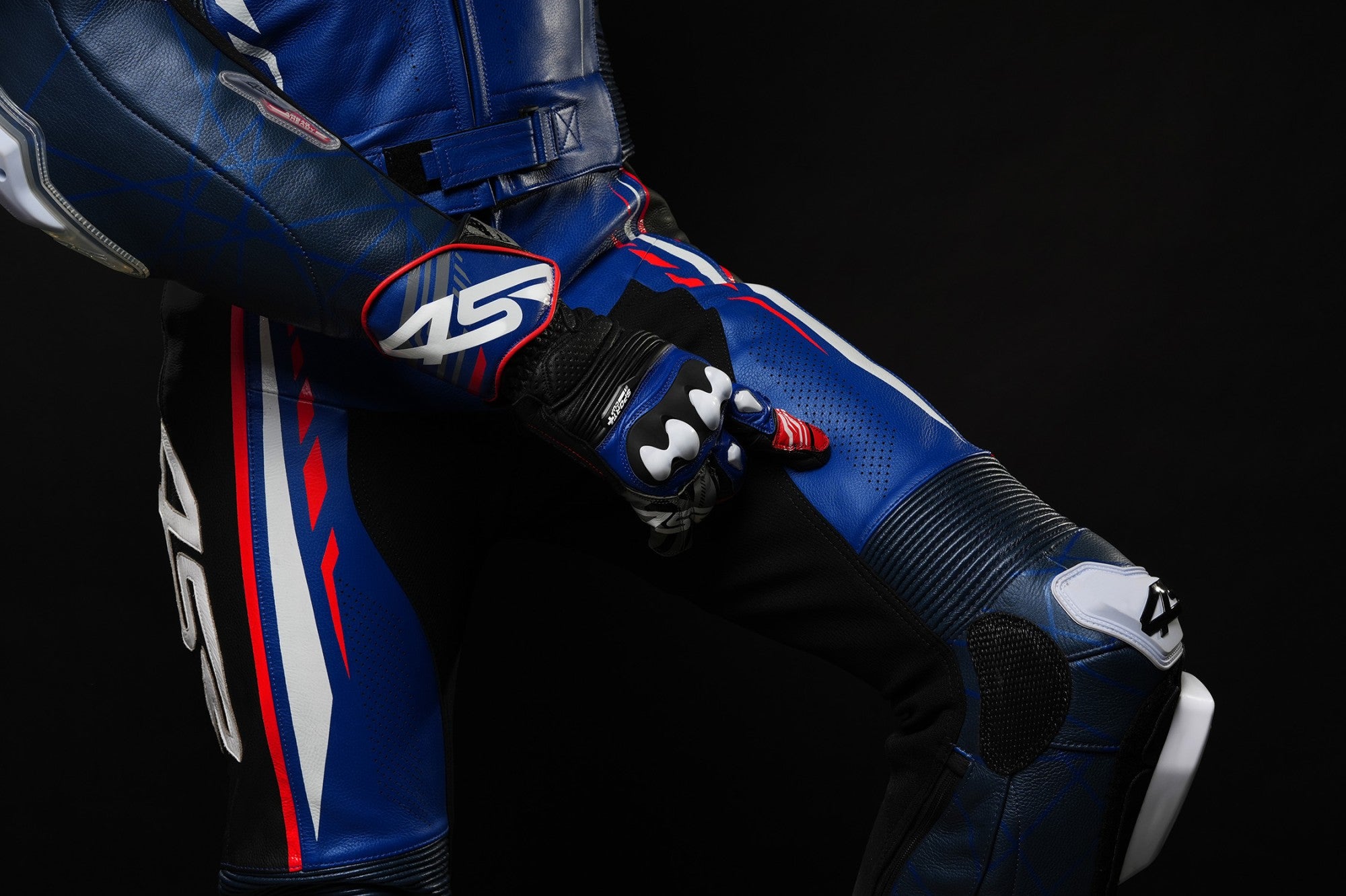 Závodní kombinéza na motorku 4SR RR Blue AR – detail