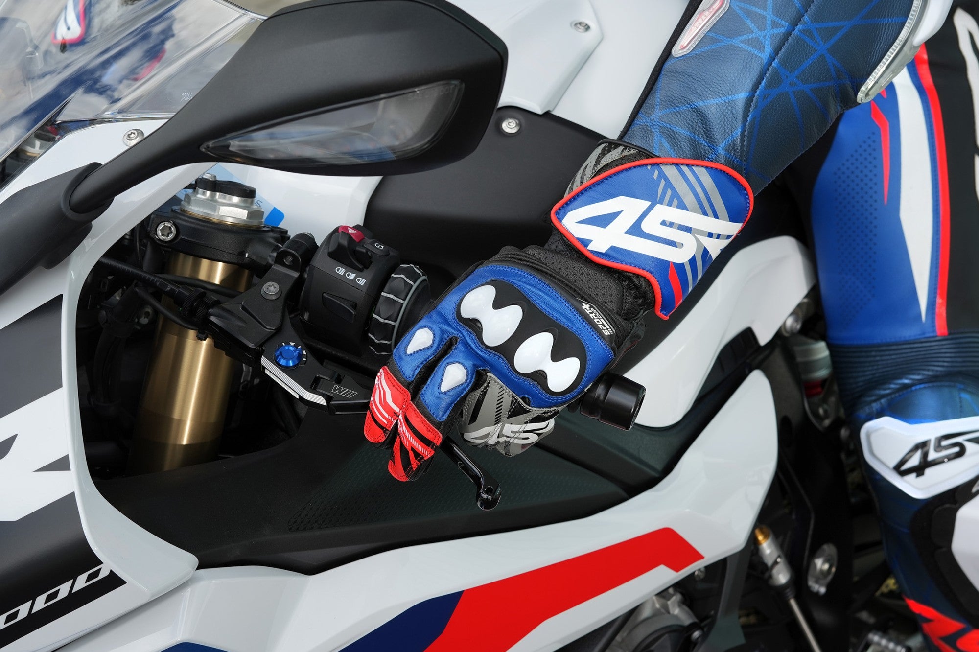 Rukavice na motorku 4SR Sport Cup Plus Evo Blue – detail