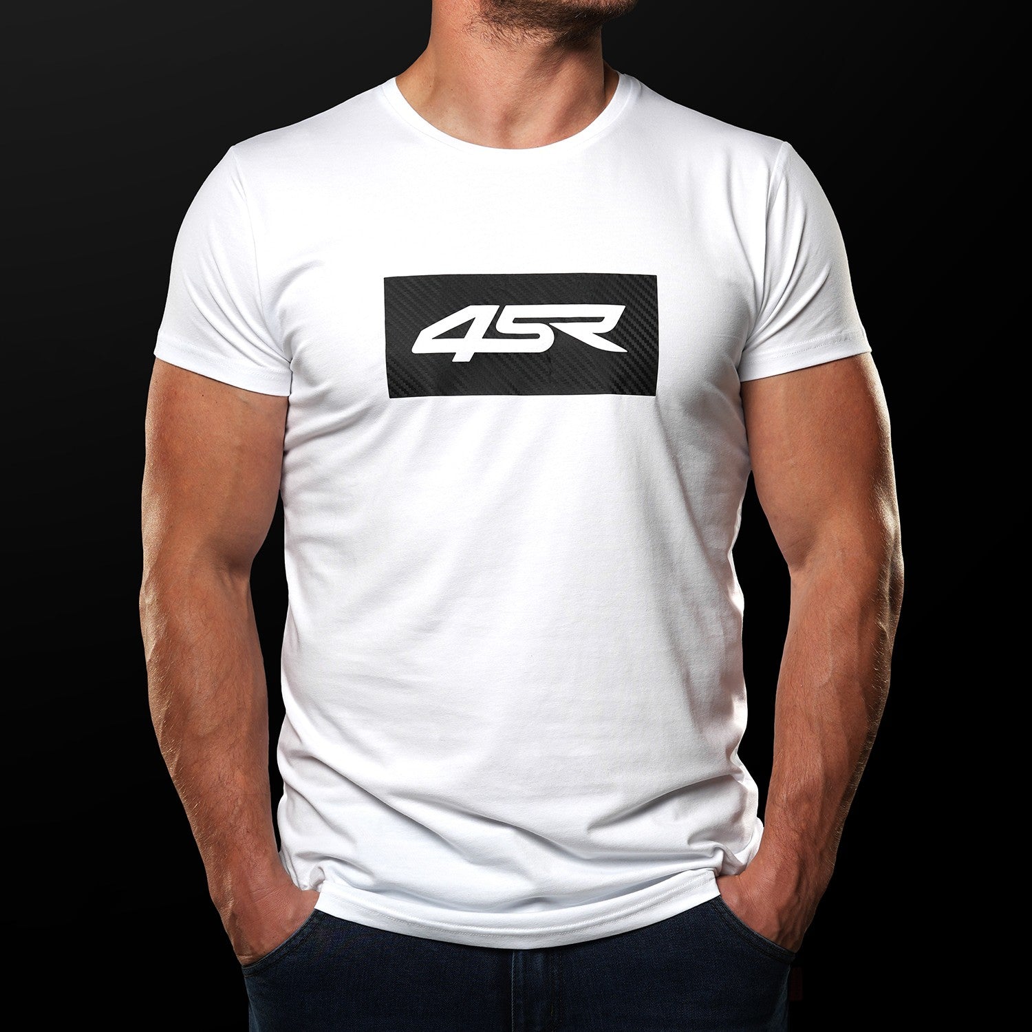 Triko 4SR Logo Carbon White – pohled zepředu