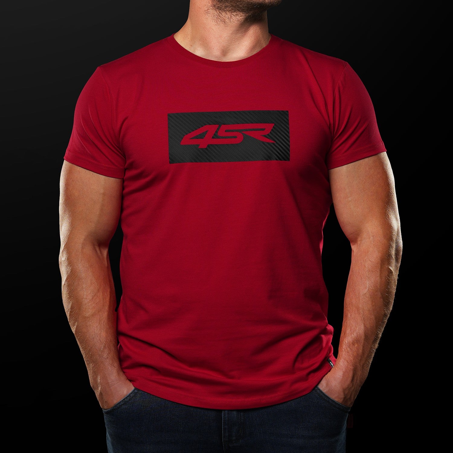 Triko 4SR Logo Carbon Red – pohled zepředu