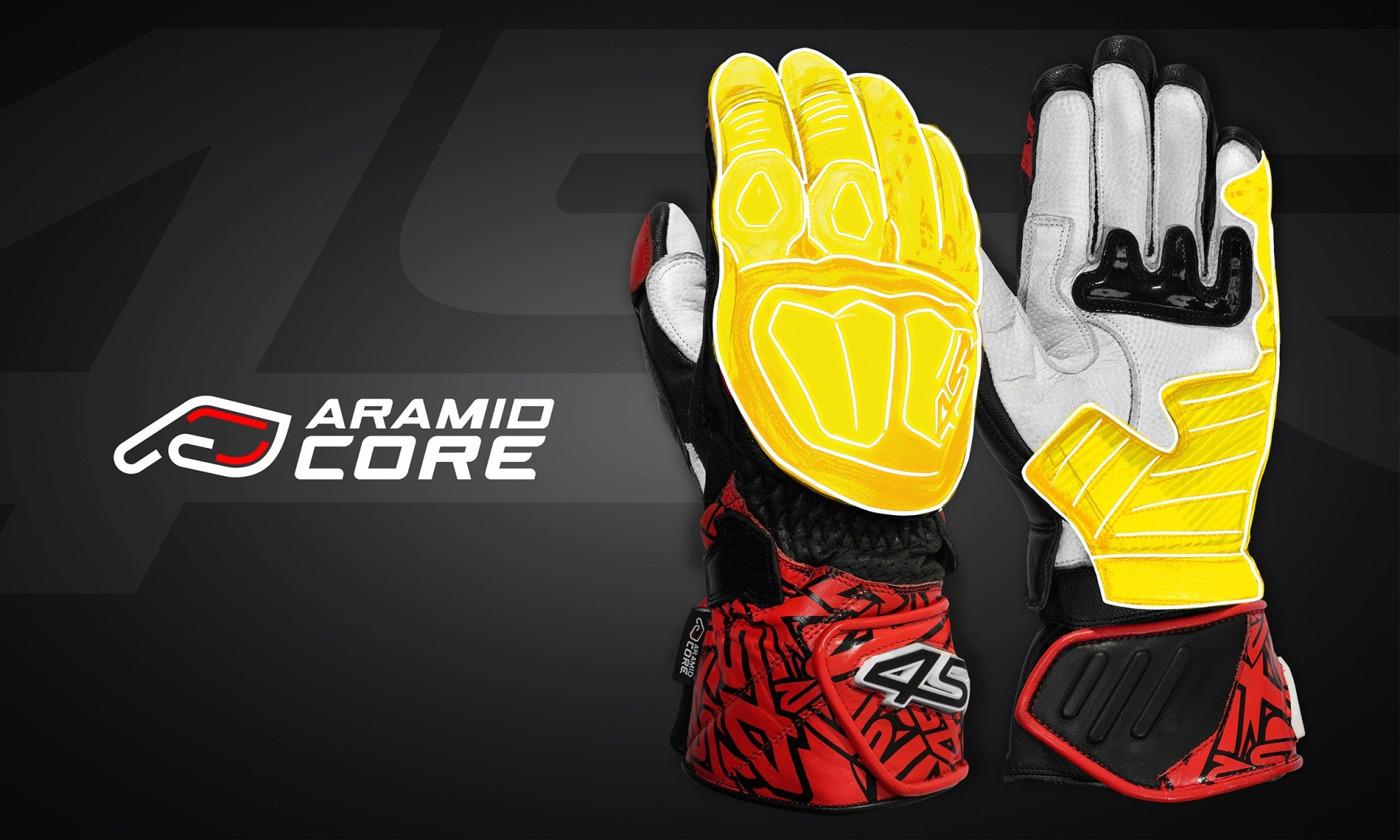 Rukavice na motorku 4SR RR Aramid Core Red – detail
