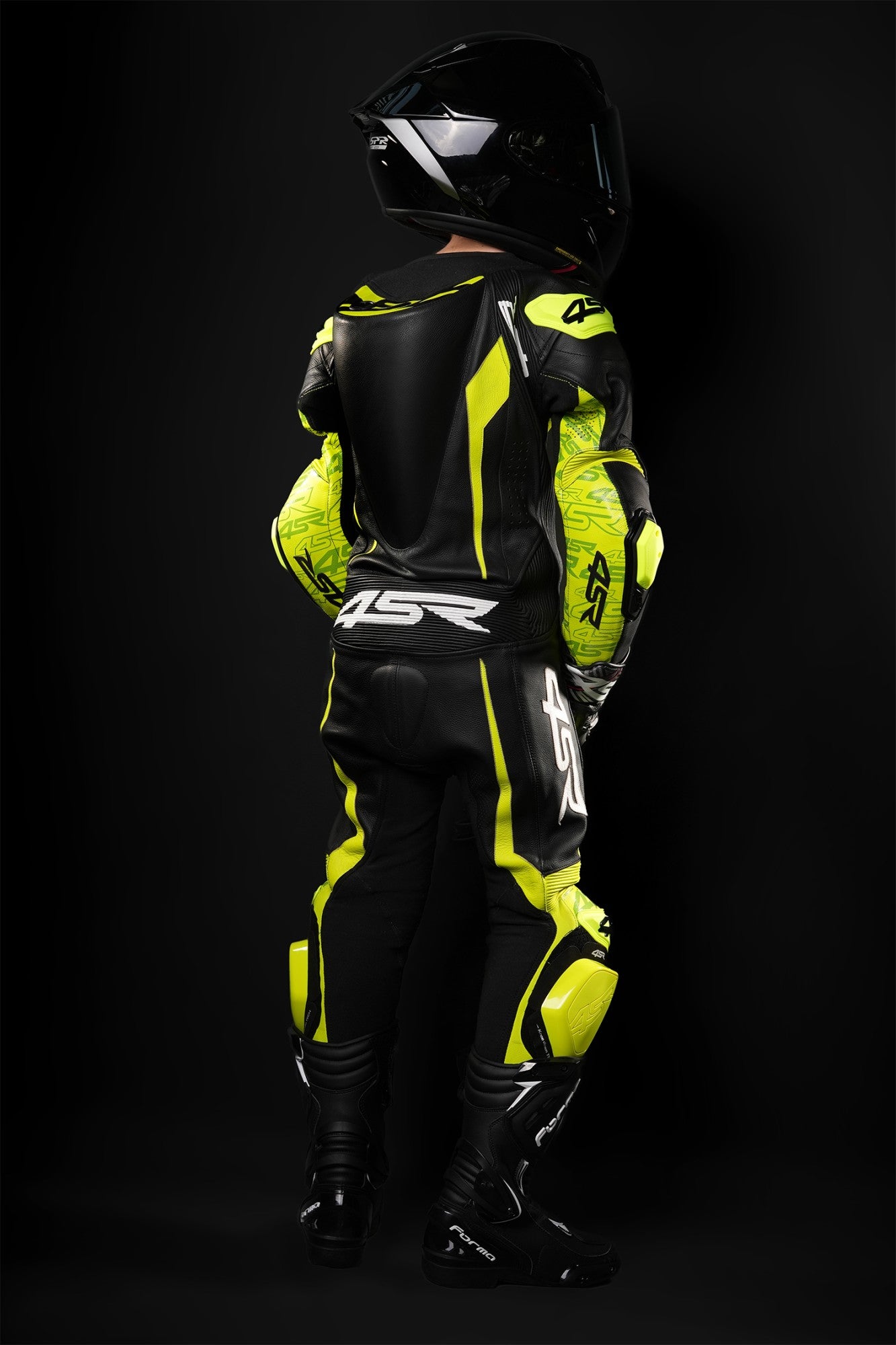 Dětská závodní kombinéza na motorku 4SR Racing Junior Yellow AR – detail