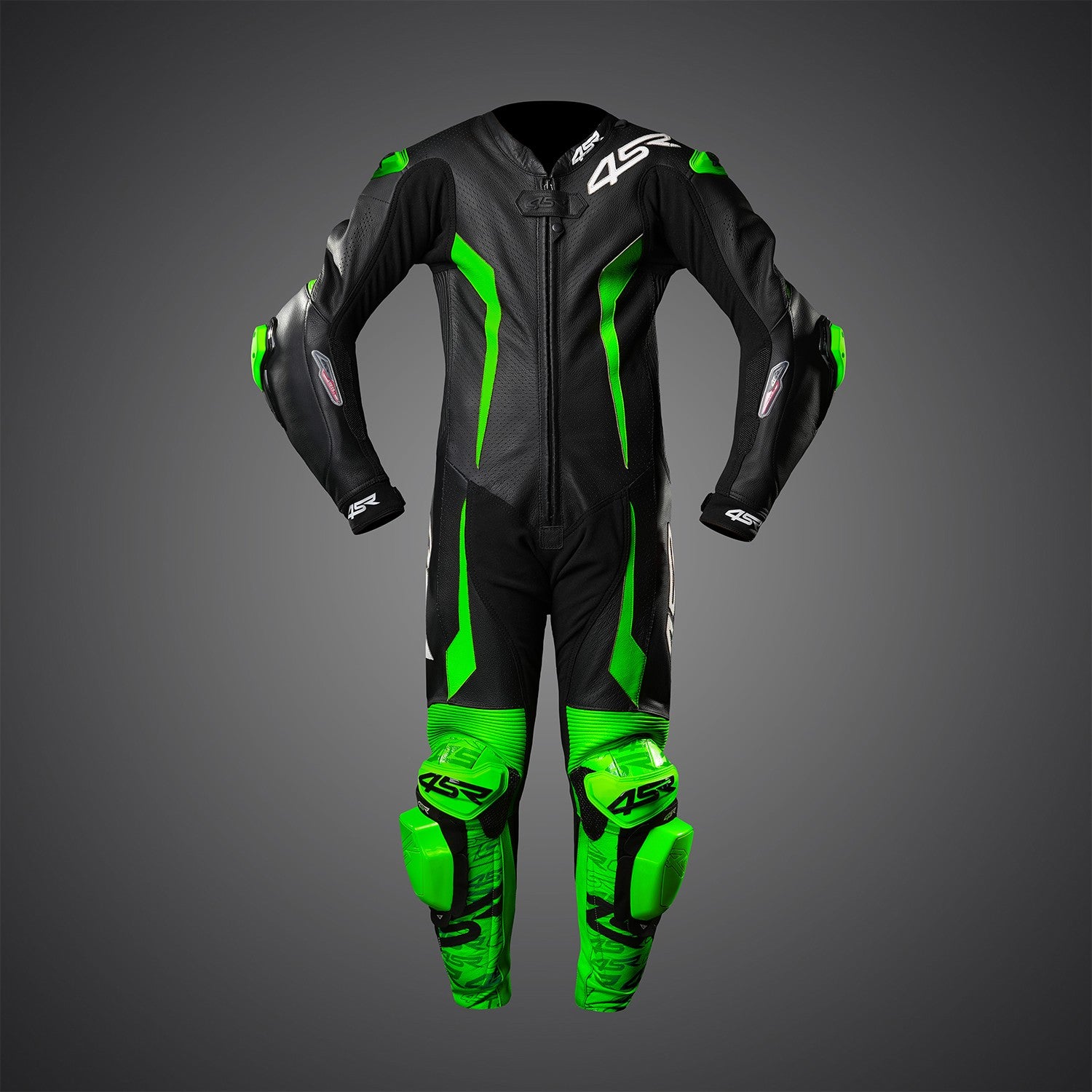 Dětská závodní kombinéza na motorku 4SR Racing Junior Green AR – detail
