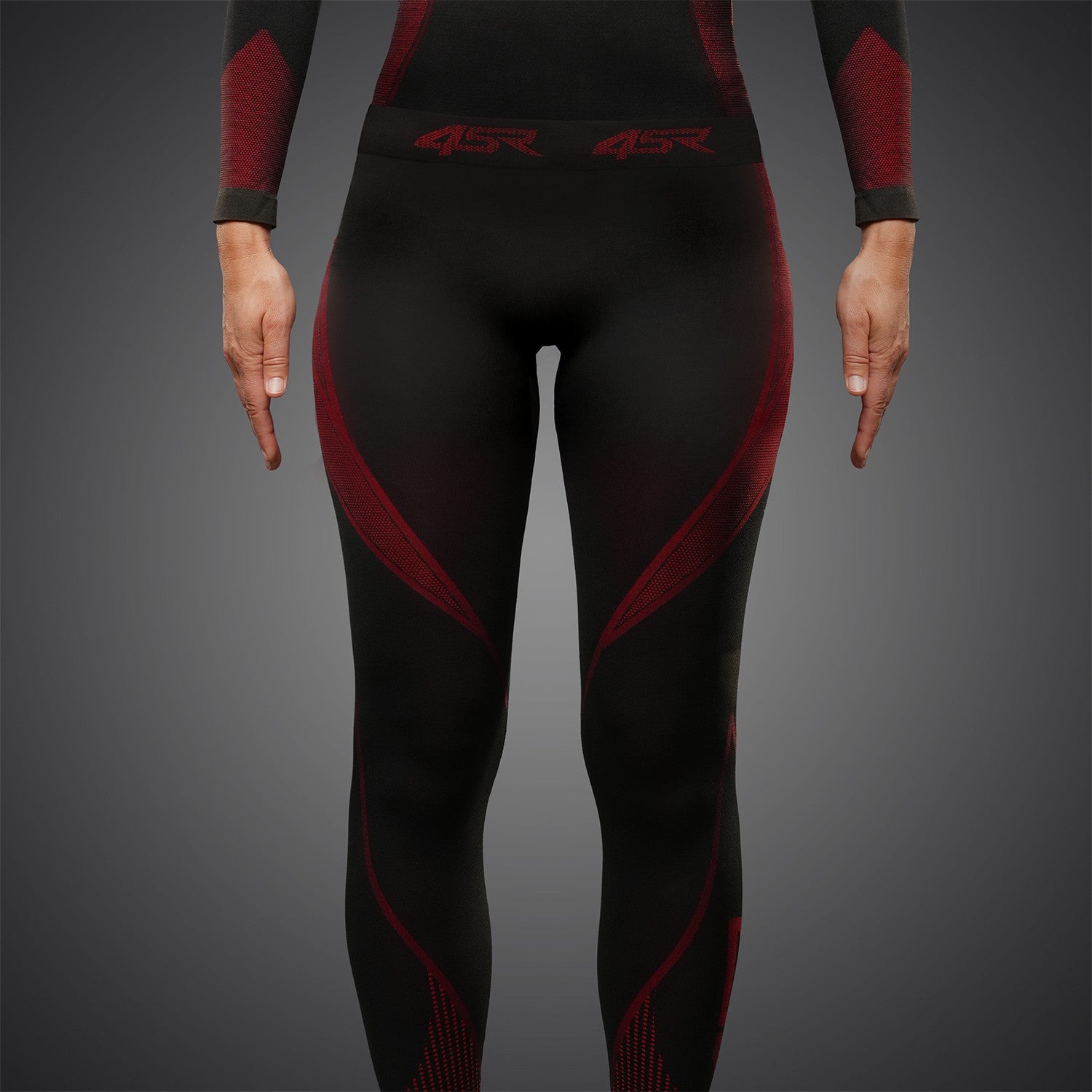 Dámské funkční bezešvé kalhoty 4SR Ladies Seamless Pants Red – pohled zepředu