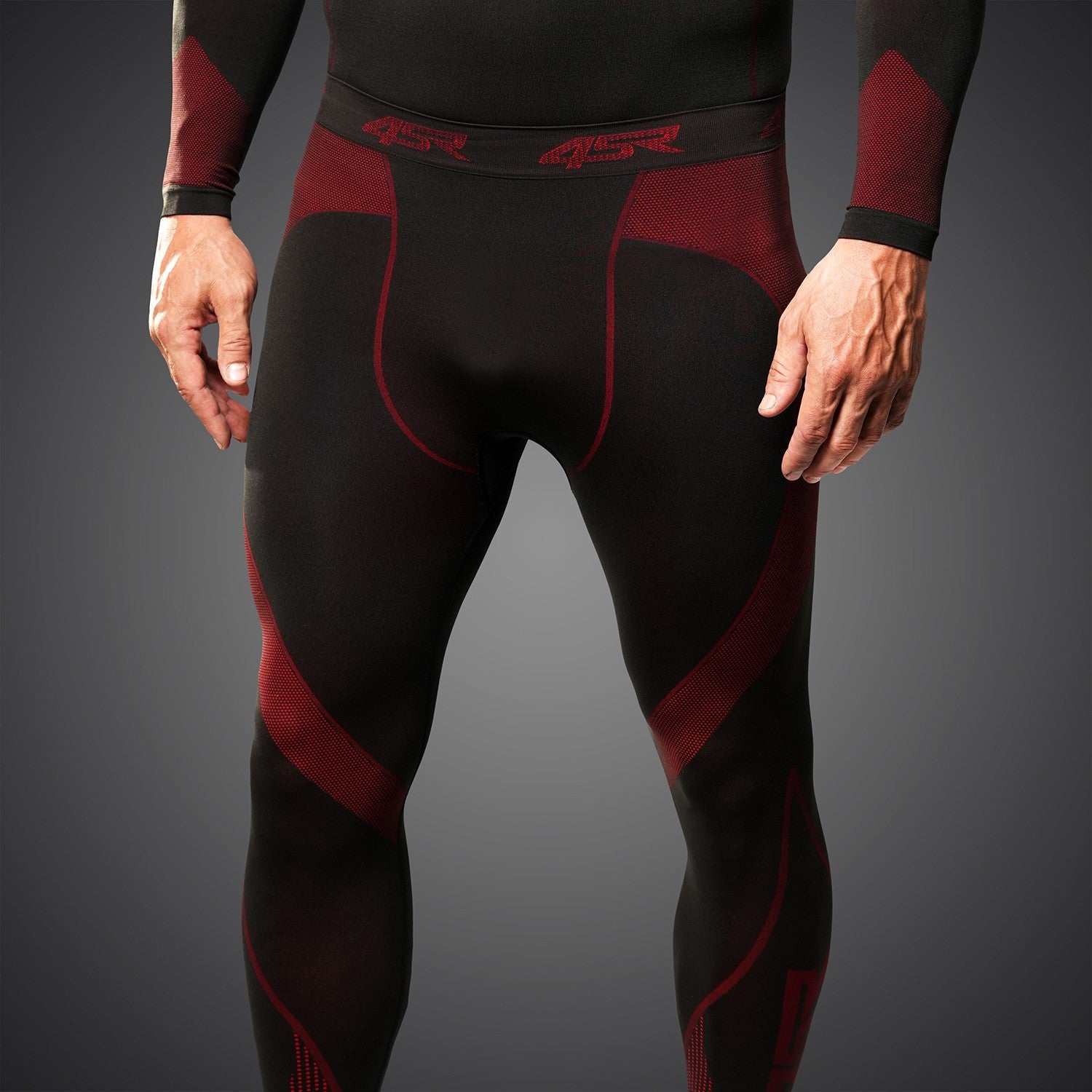 Funkční bezešvé kalhoty 4SR Seamless Pants Red – pohled zepředu