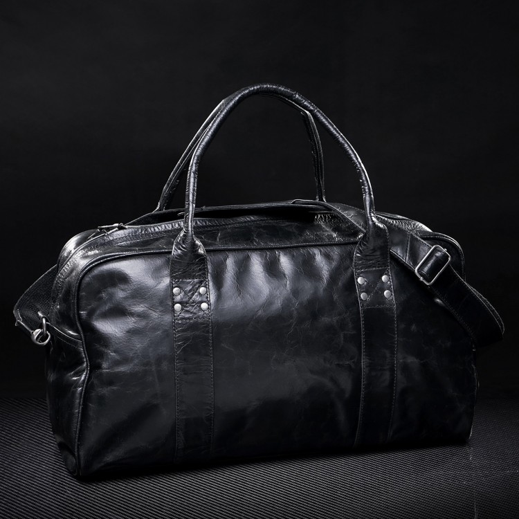 4SR leather travel bag Petroleum