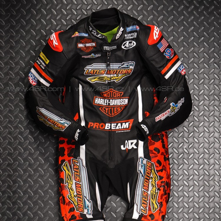Custom leather suit - American Flat Track - James Rispoli