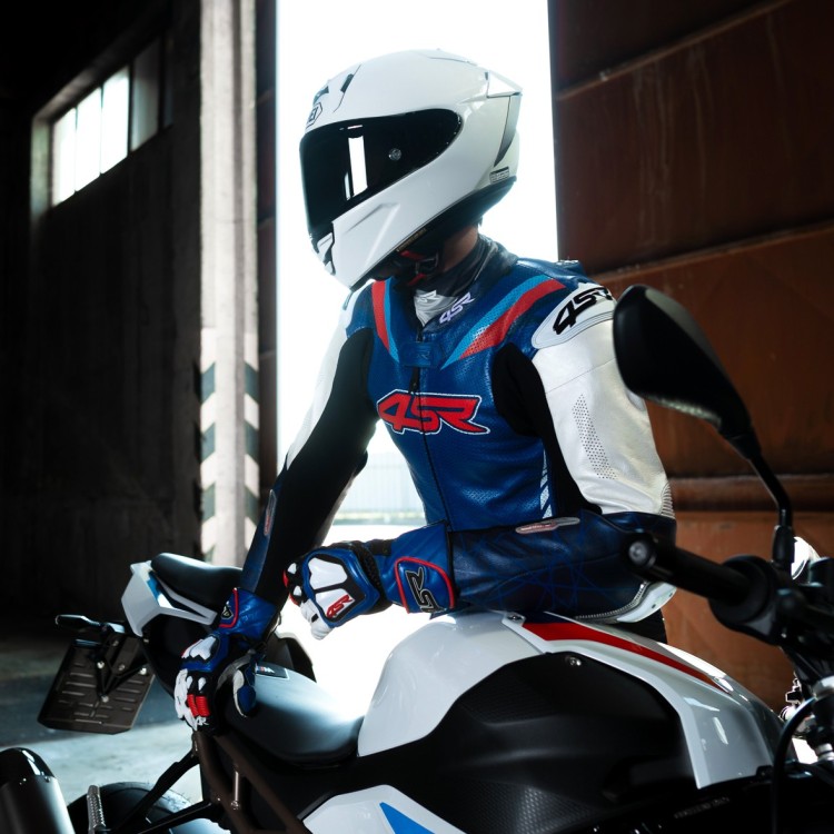 Motorcycle racing gloves Stingray Race Spec Blue by 4SR