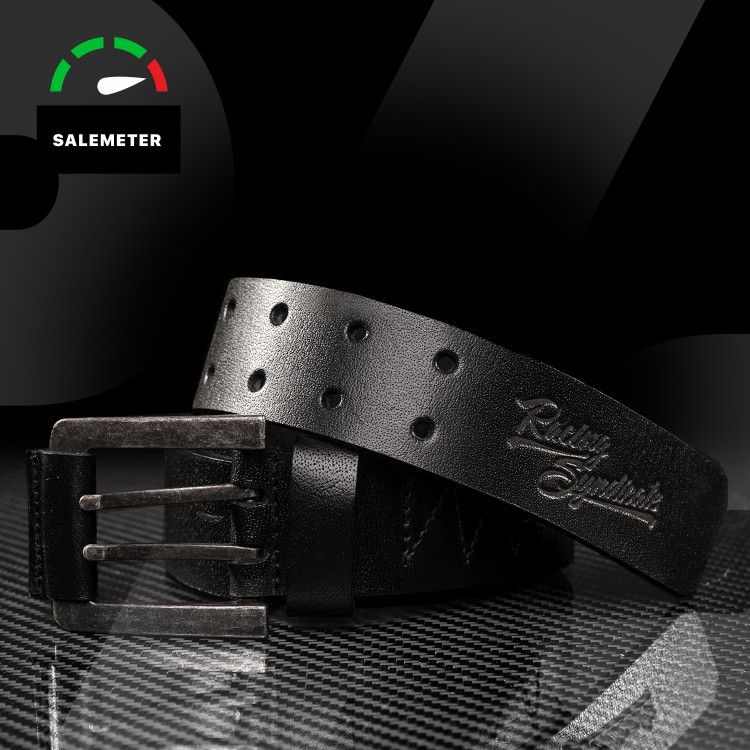Leather belt Double Black