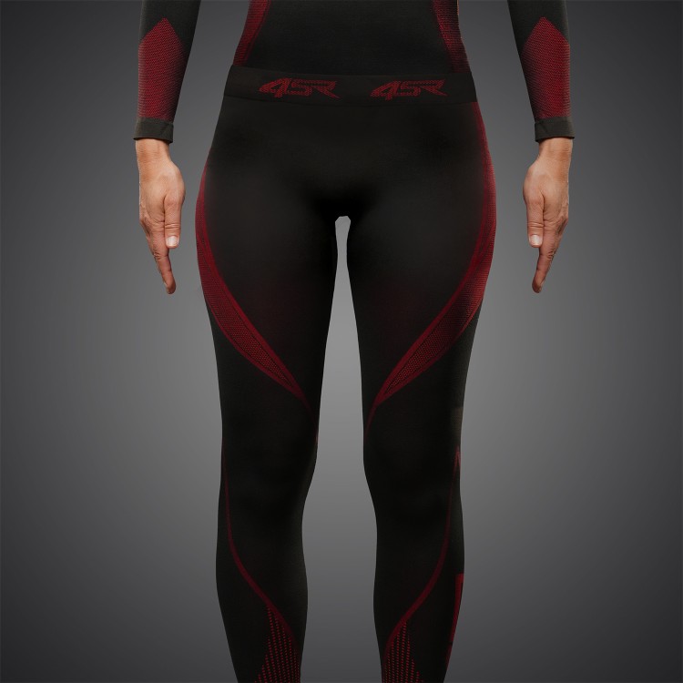 Ladies Seamless Pants Red Functional Base Layer