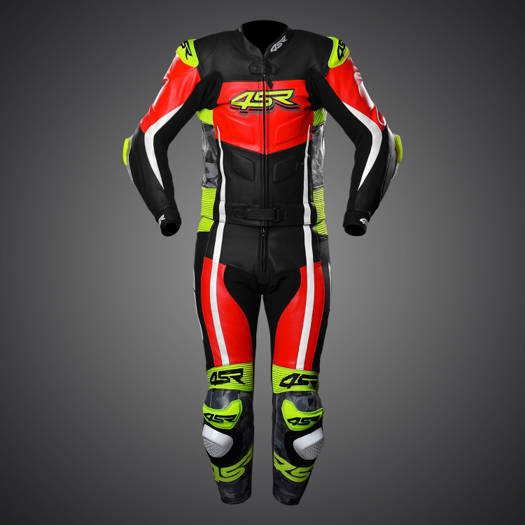 4SR two-piece leather suit RR Evo III Neon 2