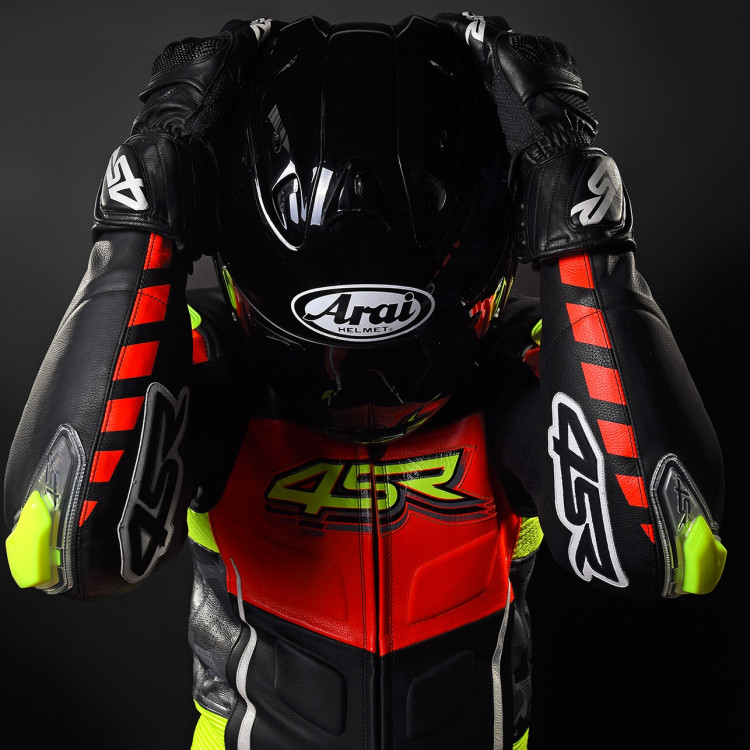 4SR two-piece leather suit RR Evo III Neon 4