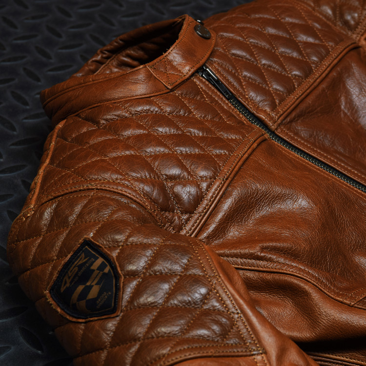 44SR women's biker jacket Scrambler Lady Cognac