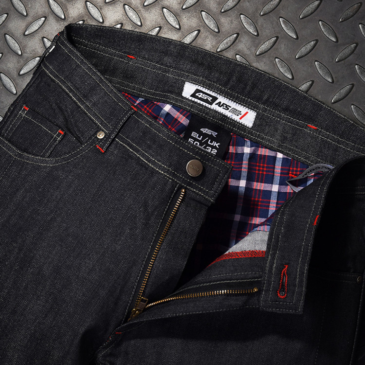 4SR černé moto jeans Cool Black