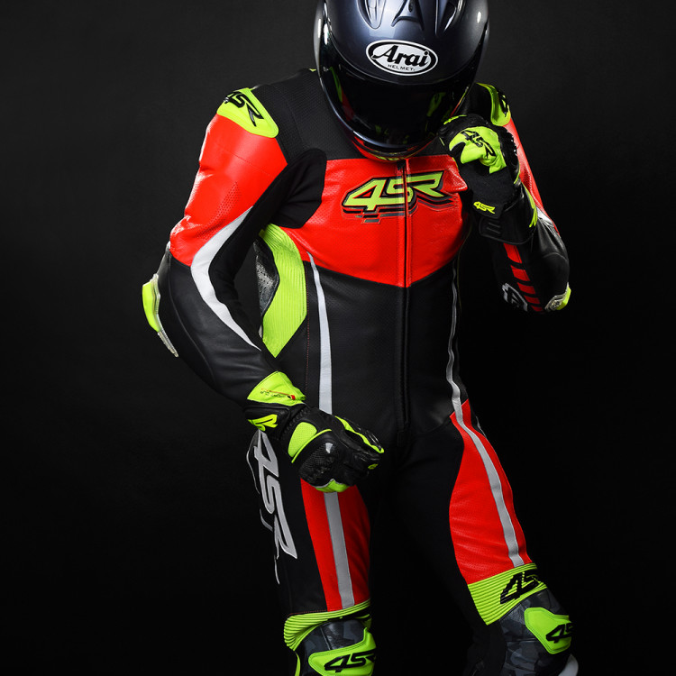 4SR Racing Neon AR Airbag Ready performance leather suit 4