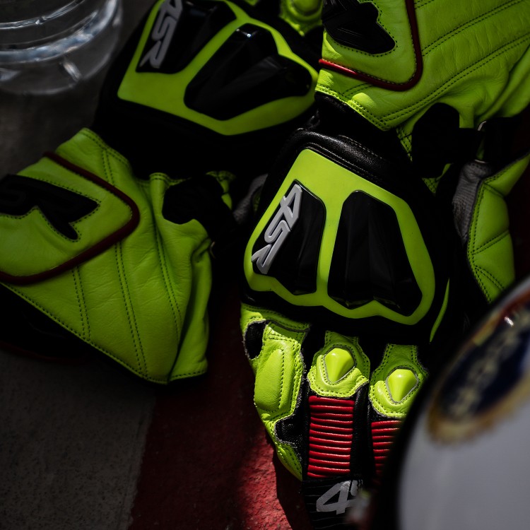 Motorcycle racing gloves Stingray Race Spec Yellow by 4SR