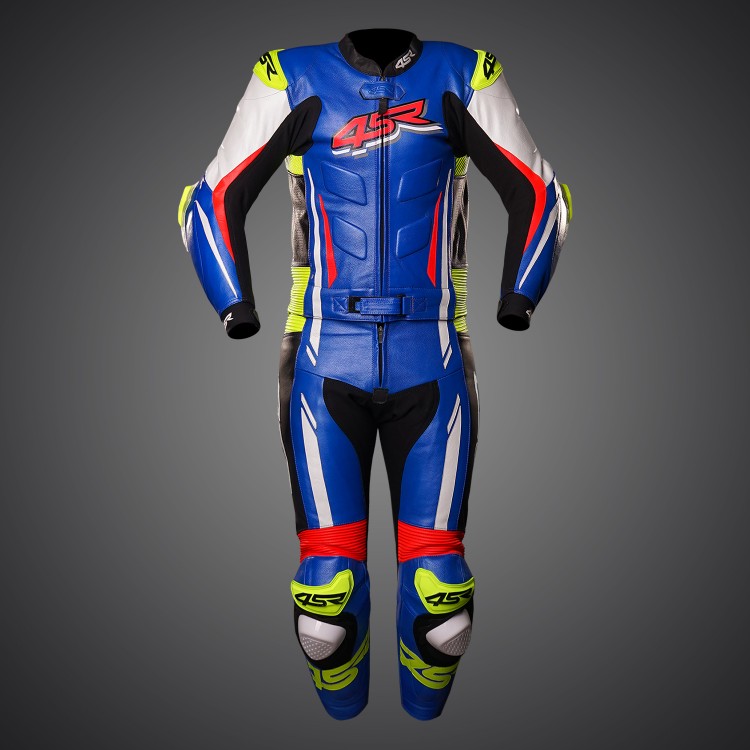 4SR motorcycle two-piece leather suit RR Evo III Cobalt Blue 2