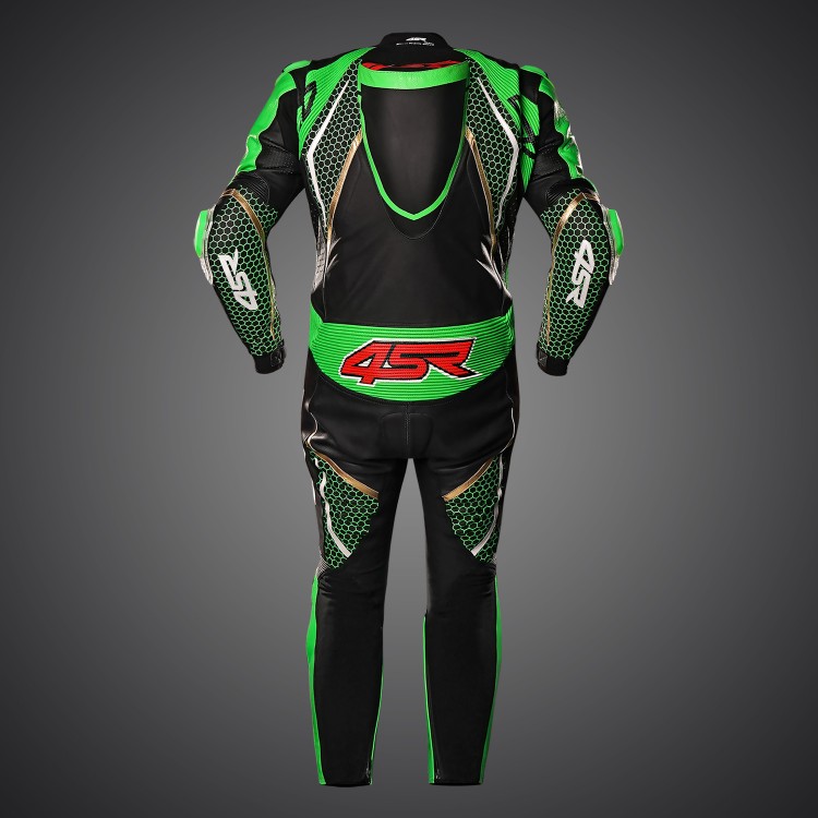 4SR Racing Monster Green AR Airbag Ready leather suit 3