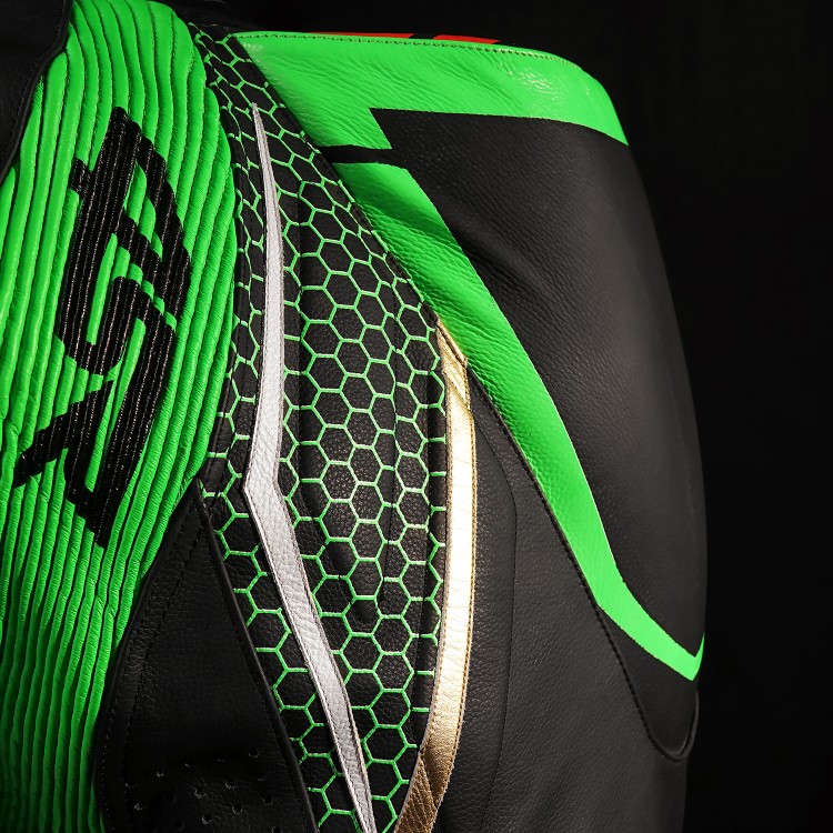 4SR Racing Monster Green AR Airbag Ready leather suit 5