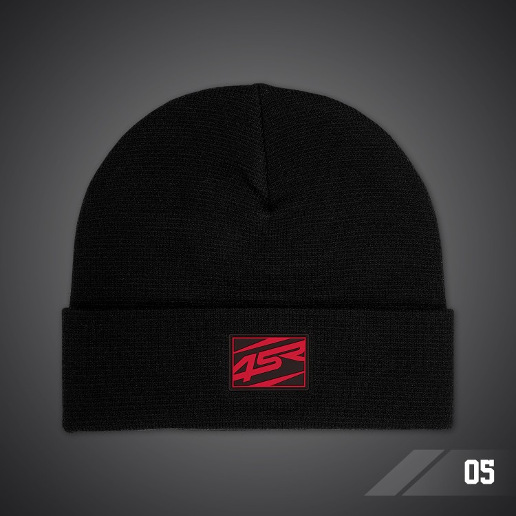 4SR winter beanie Logo Black with rubber patch