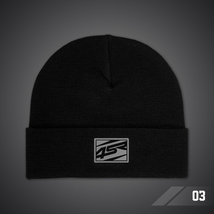 4SR winter beanie Logo Black with rubber patch