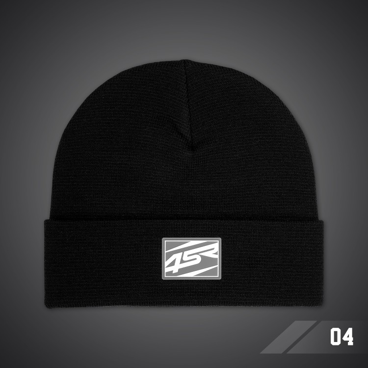 4SR winter beanie Logo Black with rubber patch