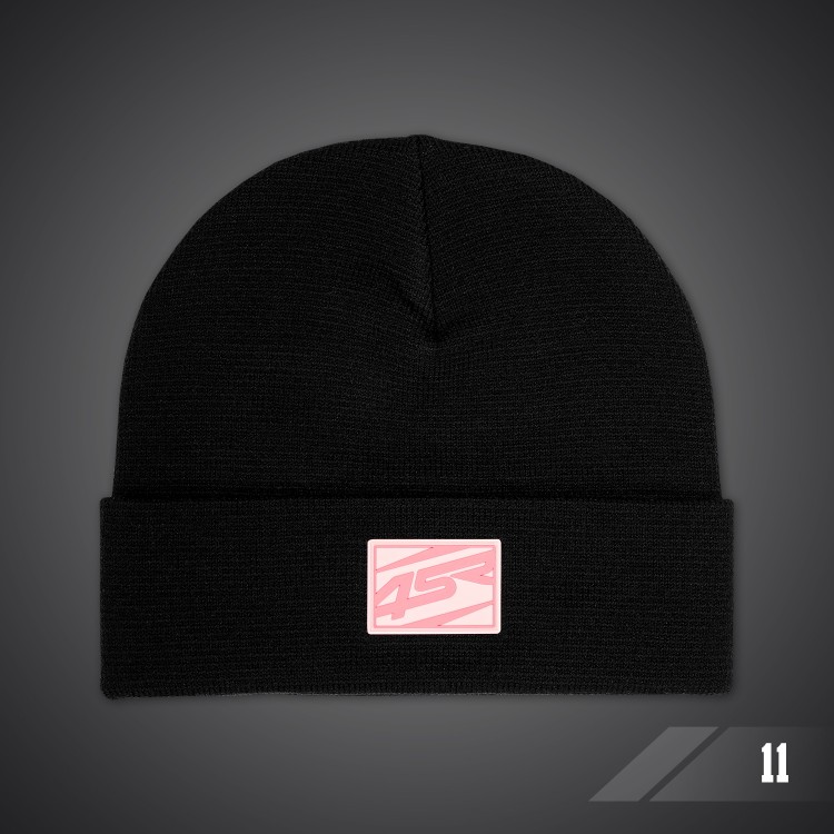 4SR winter beanie Logo Black with rubber patch
