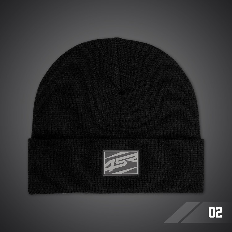 4SR winter beanie Logo Black with rubber patch