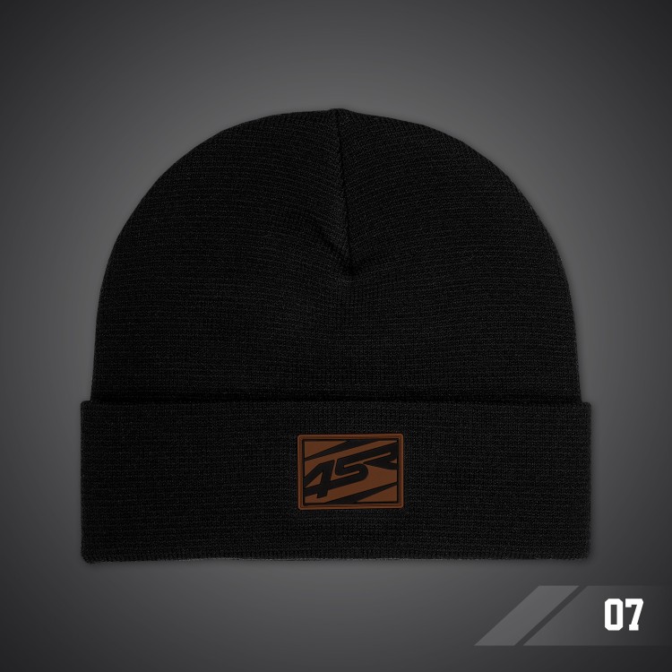 4SR winter beanie Logo Black with rubber patch