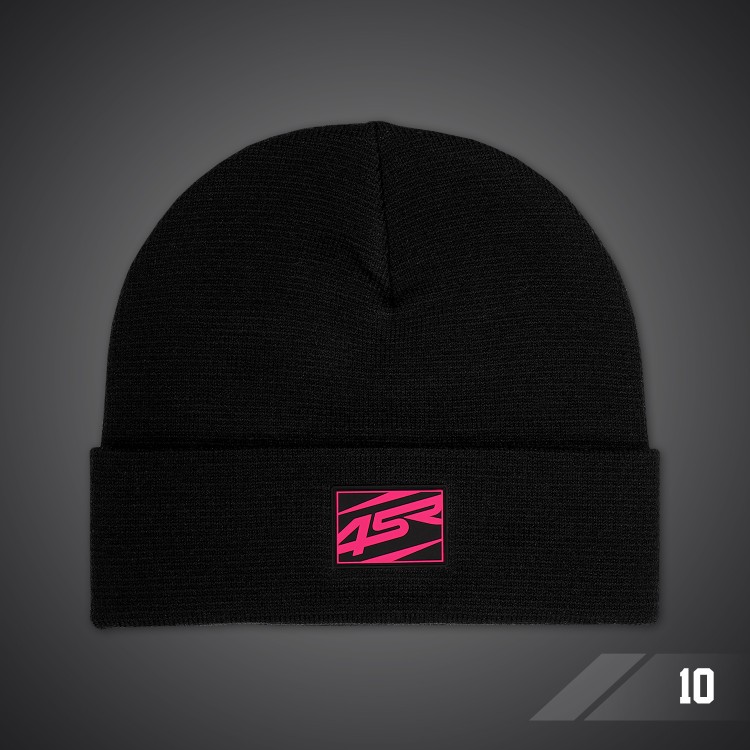 4SR winter beanie Logo Black with rubber patch