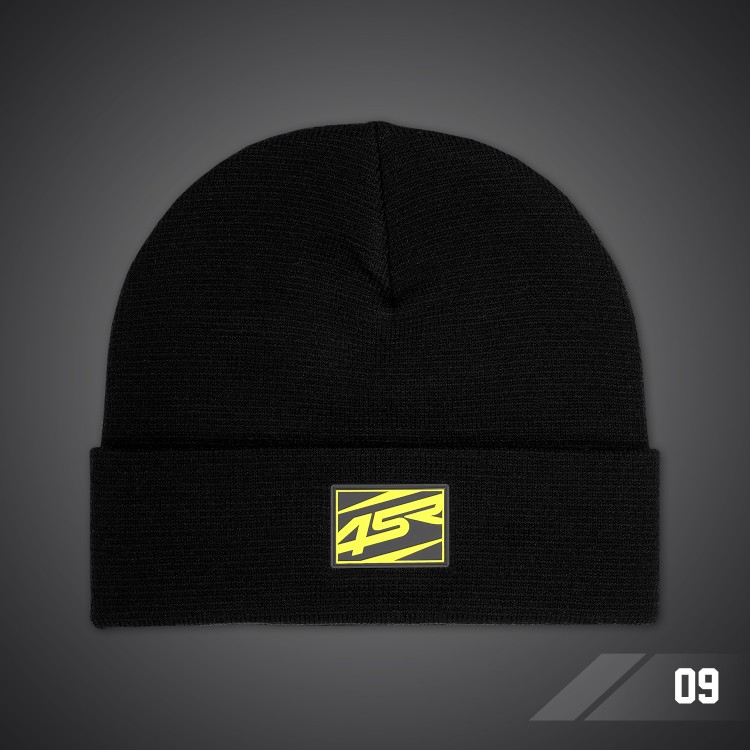 4SR winter beanie Logo Black with rubber patch