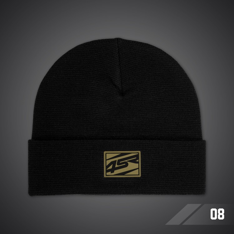 4SR winter beanie Logo Black with rubber patch