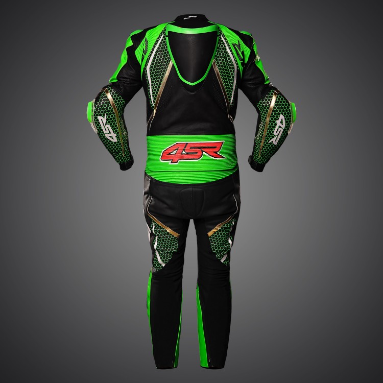 4SR RR Evo III Monster Green AR Aribag Ready Two-piece Leather Suit 3