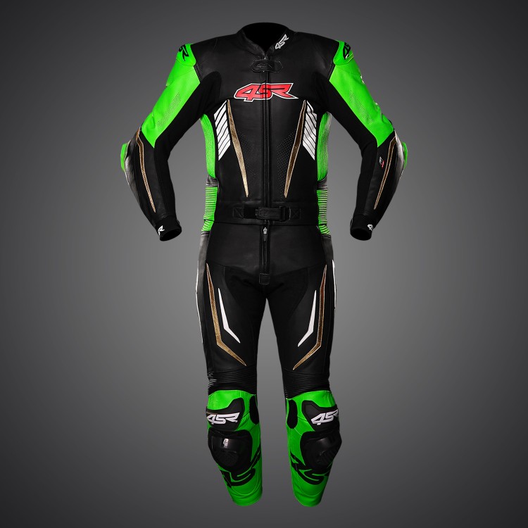 4SR RR Evo III Monster Green AR Aribag Ready Two-piece Leather Suit 2