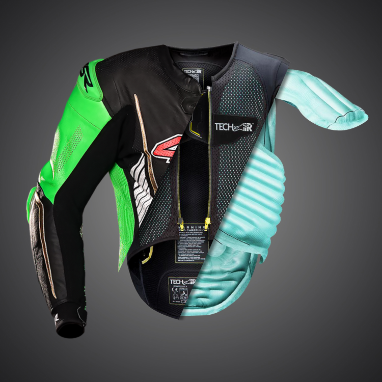 4SR Racing Monster Green AR Airbag Ready leather suit 9