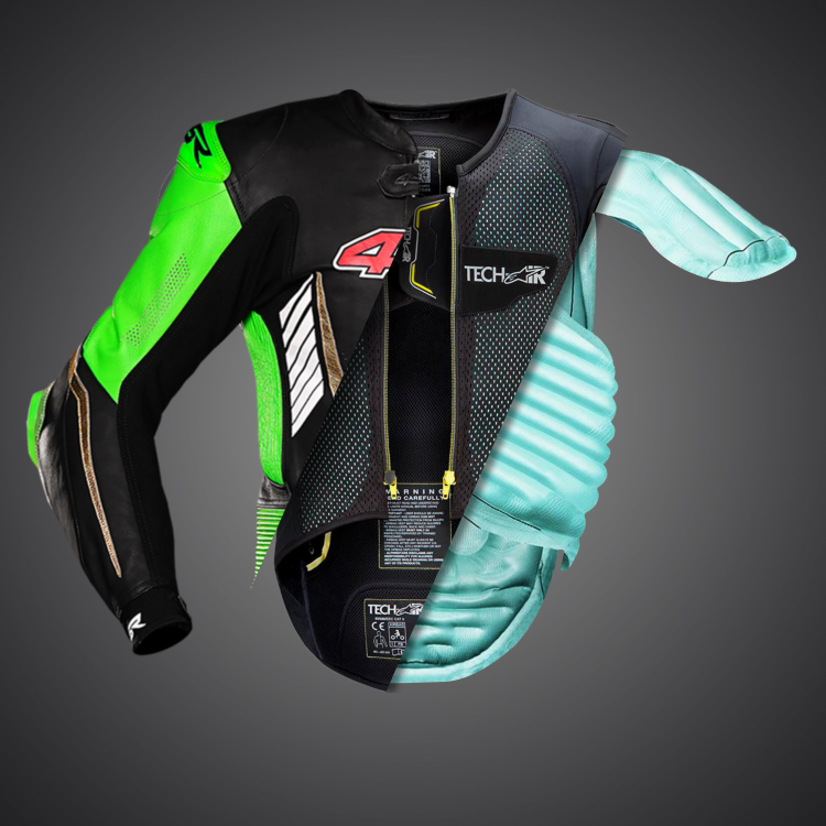 4SR RR Evo III Monster Green AR Aribag Ready Two-piece Leather Suit 9