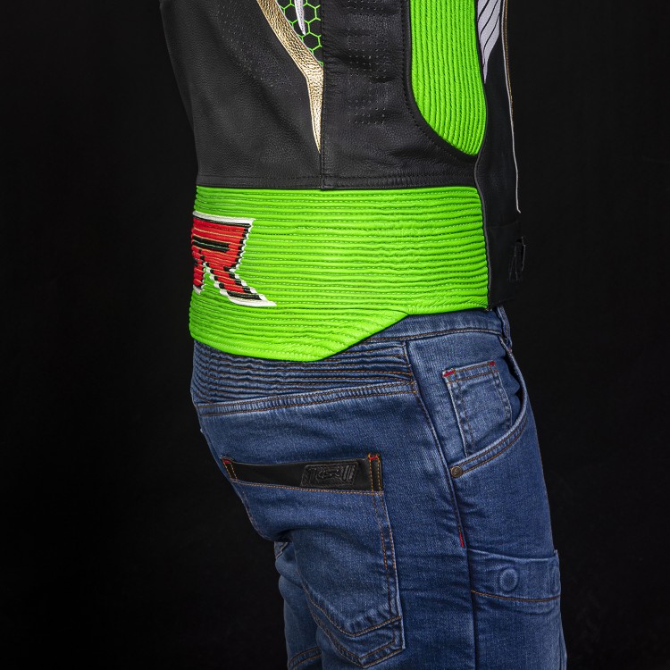 4SR RR Evo III Monster Green AR Aribag Ready Two-piece Leather Suit 7