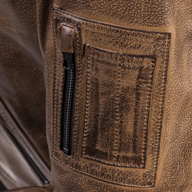 4SR Leather Jacket Bomber Brown Patina