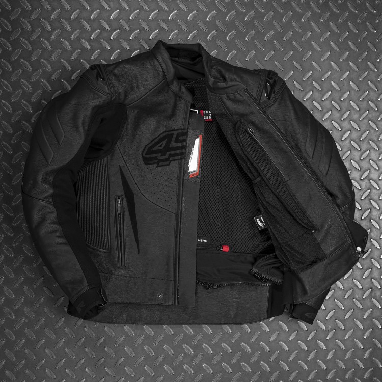 4SR leather motorcycle sport jacket Club Sport Black Series AR 4