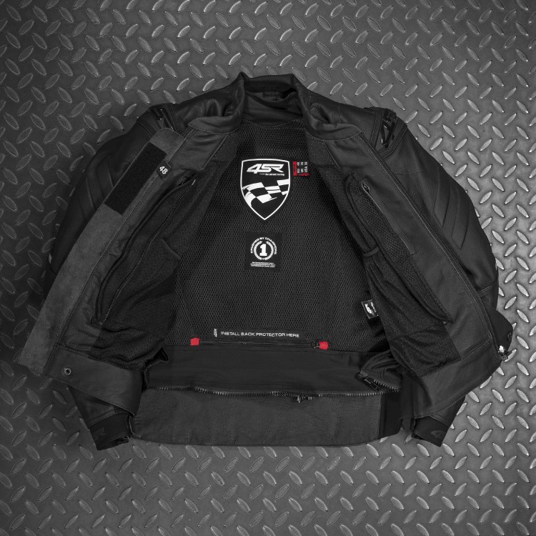 4SR leather motorcycle sport jacket Club Sport Black Series AR 5