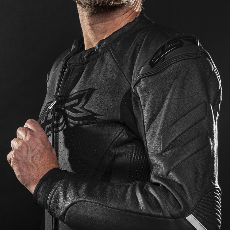 4SR leather motorcycle sport jacket Club Sport Black Series AR 7