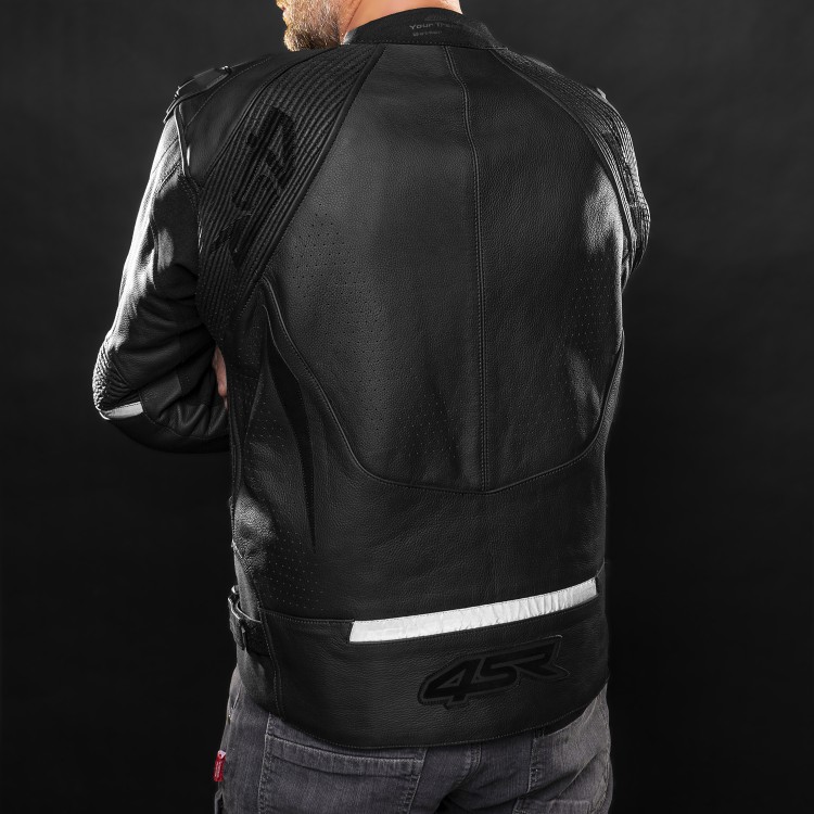 4SR leather motorcycle sport jacket Club Sport Black Series AR 10