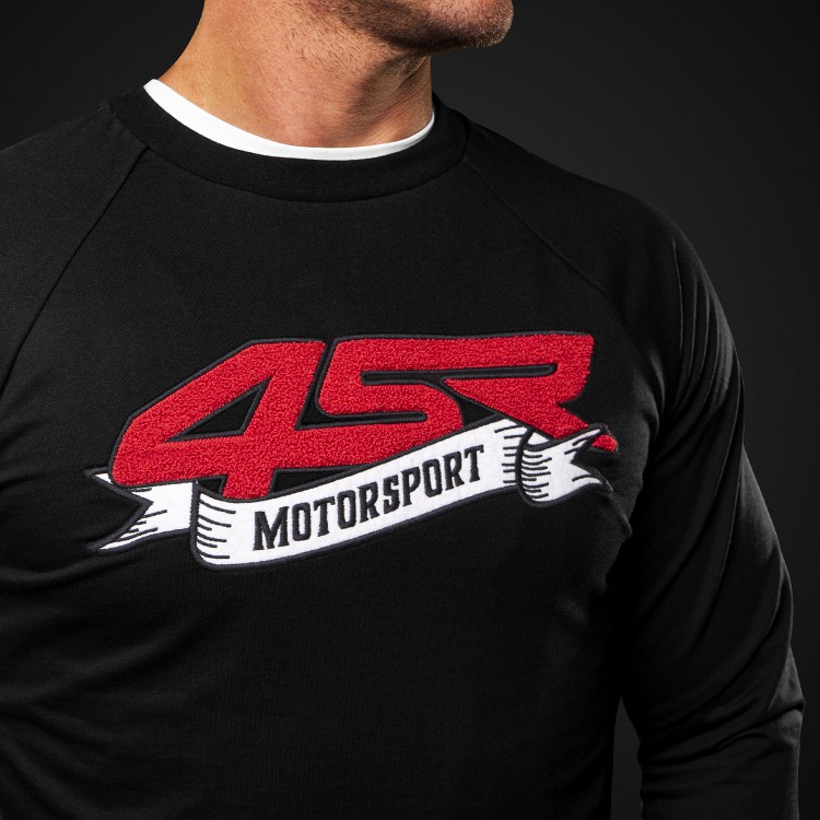 4SR Sweatshirt Motorsport Flag Black - logo on chest