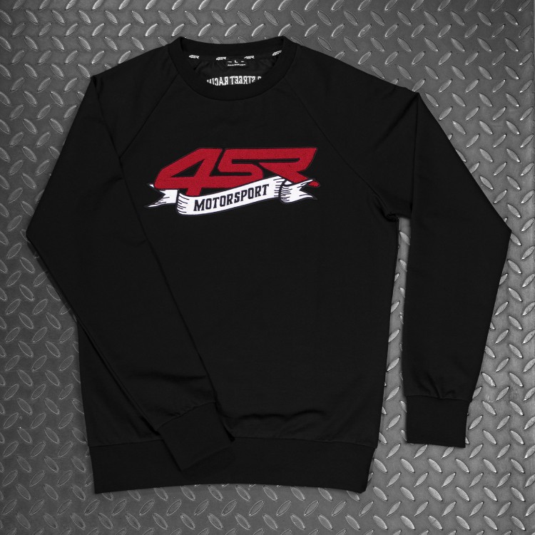 4SR Sweatshirt Motorsport Flag Black - unfoled on floor
