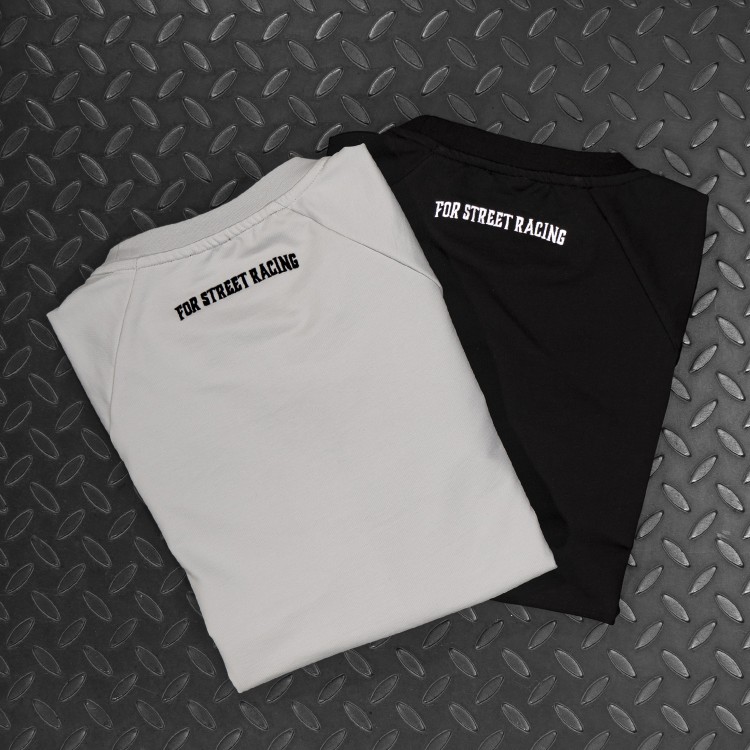 4SR Sweatshirt Motorsport Flag Grey - folded swatshirts on the floor
