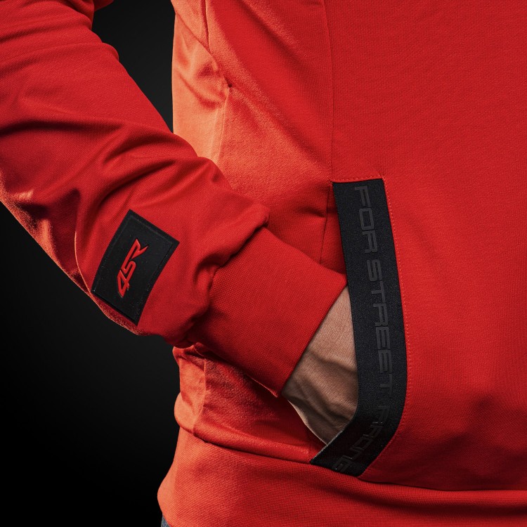 4SR Hoodie Logo Zip Red pocket