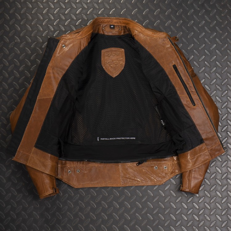 4SR Scrambler Cognac II leather motorcycle jacket 5