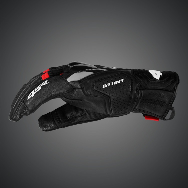4SR short motorcycle gloves Stunt Red